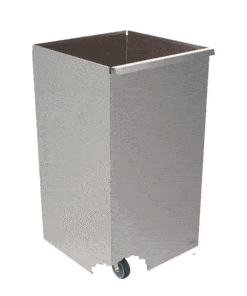 Mobile waste bin with castors Stainless steel B2