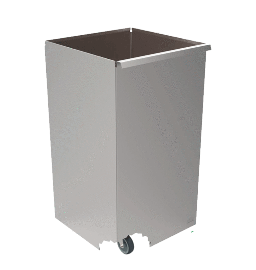 Mobile waste bin with castors Stainless steel B2