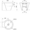 Lavabo MINI BAILA per montaggio a parete, acciaio inox satinato, senza foro per rubinetto, 120180**