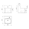 TEK lavabo, acier inoxydable satiné, pour montage mural, bonde cachée, ADL-161340.2