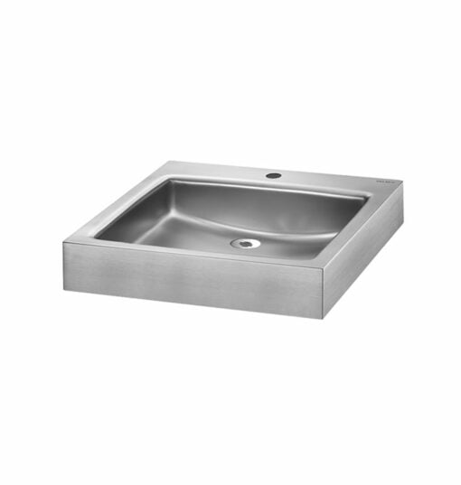 Lavabo pour montage mural, acier inoxydable satiné, 121830**.