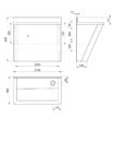 Vasca di lavaggio per sala operatoria con pannello posteriore corto, 2100 mm, acciaio inox satinato, ADL-187020