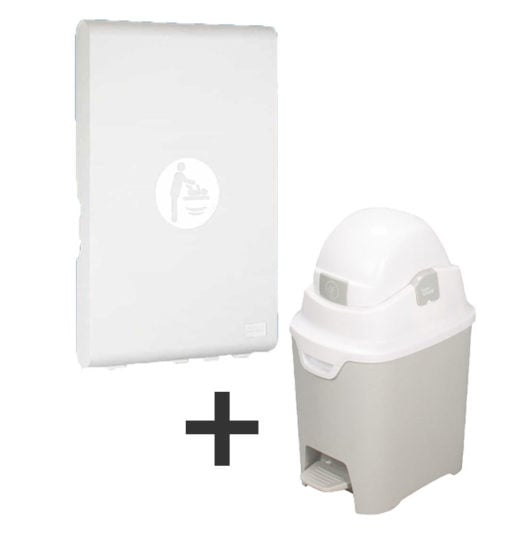 Combination offer with vertical changing table and nappy bin, AME-CP0016V + A-04010