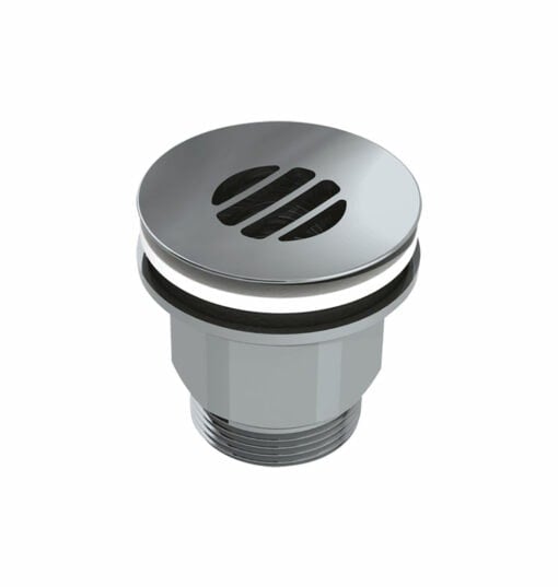 Drain valve, for washbasin with curved inlet grille, polished chromium-plated brass, ADL-6110