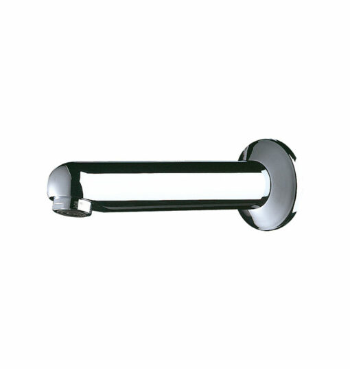 Spout rigid with rosette, l. 120mm, solid chrome-plated brass, ADL-947135