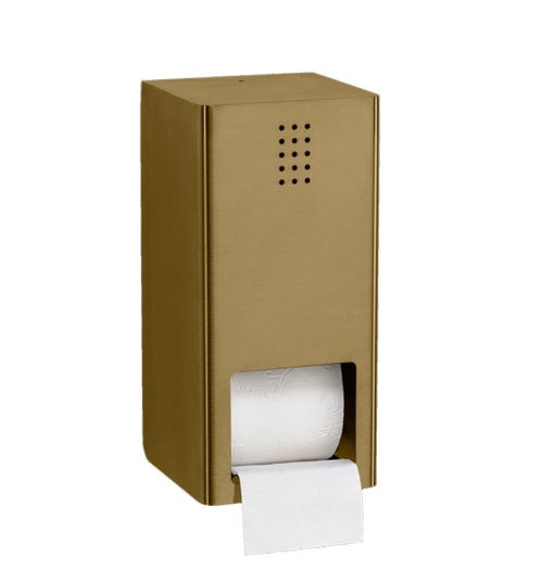 PROOX, Porte-rouleau de papier toilette double avec rétraction automatique, en acier inoxydable avec revêtement PVD, BR-305