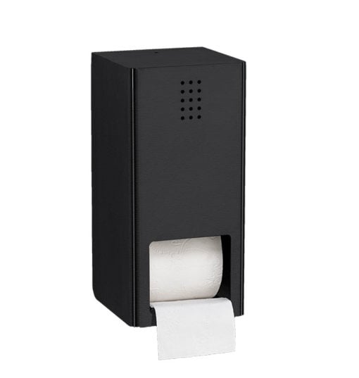 PROOX, Doppelter WC-Rollenhalter mit automatischer Nachrückung, aus Edelstahl mit schwarzer Pulverbeschichtung, DP-305