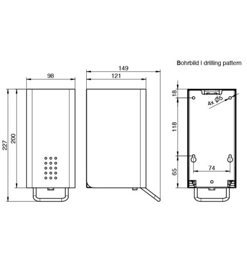 Distributeur de désinfectant Proox petit 141 dessin