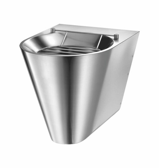Lavandino XL S, sospeso in acciaio inox satinato, attacco acqua a filo posteriore
