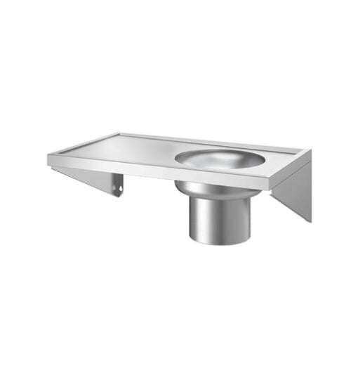 Bacino in gesso per montaggio a parete, acciaio inox satinato
