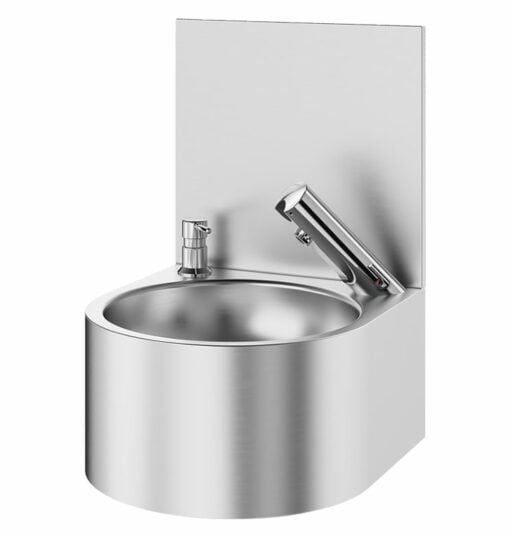 Lavamani SXS electronic, con pannello posteriore, dispenser di sapone e miscelatore elettronico