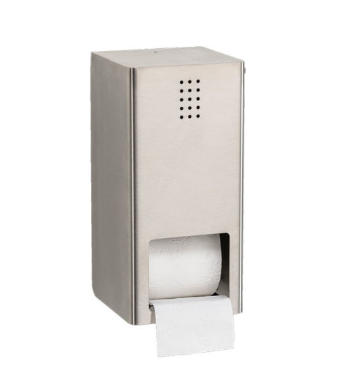 PROOX, portarotolo doppio con rientro automatico, in acciaio inox