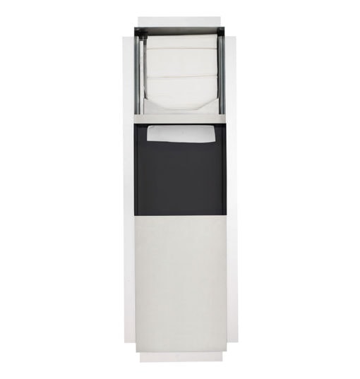 PROOX, distributeur de serviettes en papier et poubelle combinés pour montage encastré, ZE-201-DP