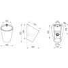 Urinal, FINO, Spülwasseranschluss von oben, wandhängend, Edelstahl satiniert, ADL-135110