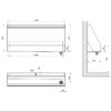 Urinal channel, wall-hung, satin stainless steel, w. 1200mm, flushing water connection from above G 1/2, ADL-130100