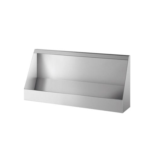Urinalrinne, wandhängend, Edelstahl satiniert, B. 2400mm, Spülwasseranschluss von oben G 1/2, ADL-130120
