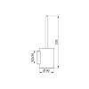 Toilet brush set for wall mounting, without cover, anthracite-metallic stainless steel