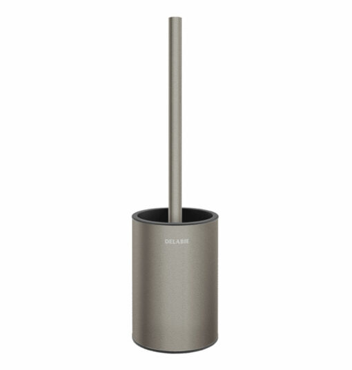 Toilet brush set for wall mounting, without cover, anthracite-metallic stainless steel