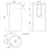 Lavabo su colonna, materiale acciaio inox satinato, con foro per rubinetto, ADL-121720