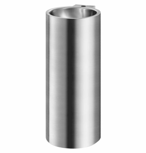 Lavabo su colonna, materiale acciaio inox satinato, con foro per rubinetto, ADL-121720