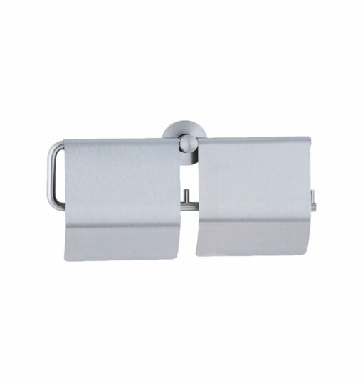 Portarotolo per due rotoli con coperchio, acciaio inox