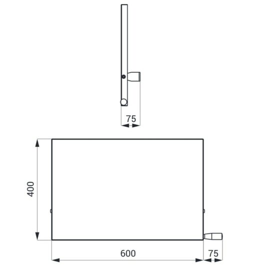 Specchio inclinabile resistente agli atti vandalici in acciaio inox Disegno