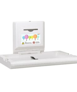 Changing table foldable white RAL9016 horizontal open