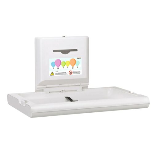 Changing table foldable white RAL9016 horizontal open