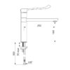Miscelatore monocomando con bocca girevole per lavabo, h. 160, l. 250, ADL-2564T2
