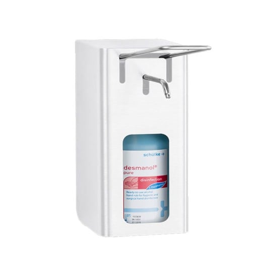 PROOX Distributeur hospitalier de désinfectant, en acier inoxydable blanc, 0,5 litre