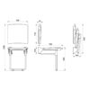 Sedile da doccia pieghevole con piedi e schienale, comfort, per montaggio a parete, 510436S**