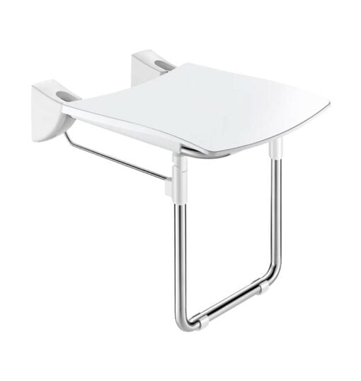 Sedile da doccia pieghevole con piede, comfort, per montaggio a parete