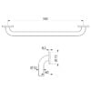 Barre de préhension droite, acier inoxydable satiné, 500 mm, Ø 32, ADL-50505S