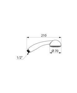 Hand shower G 1/2B 1-jet chrome-plated, Ø 70, anti-calc, 811 drawing