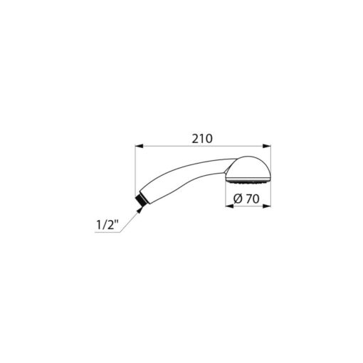 Hand shower G 1/2B 1-jet chrome-plated, Ø 70, anti-calc, 811 drawing