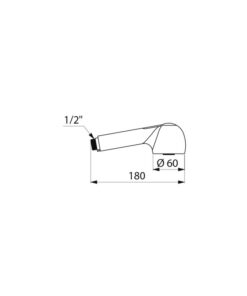 Hand shower G 1/2B 2 jets chrome-plated, Ø 60, 816 drawing