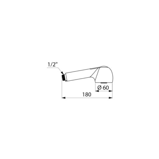 Douchette à main G 1/2B 2 jets chromé, Ø 60, 816 dessin