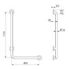 Main courante en L, Ø 32, h. 1150 mm, version droite brillante, ADL-5071DP2