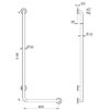 Main courante en L, Ø 32, h. 1150 mm, finition satinée version droite, ADL-5071DS