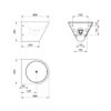 Hand-rinse basin BOB HD, satin stainless steel, for wall mounting, concealed drain, ADL-164130