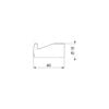 Patère pour montage mural, acier inoxydable satiné, ADL-510047S