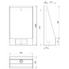Orinatoio singolo a pavimento LP, a pavimento, l. 600 mm, acciaio inox satinato, ADL-130300 Disegno