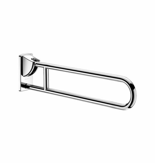 Barre d'appui pliante en acier inoxydable brillant, L. 850 mm