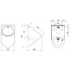 Urinal DELTA HD wall-hung, stainless steel, flush water connection at rear, ADL-164770
