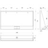 Urinal channel LP, w. 1800 mm, floor-standing, satin stainless steel, ADL-130320 Drawing