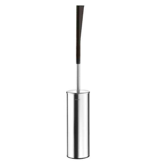 Set di scopini per montaggio a parete con coperchio e manico lungo, con dispositivo antifurto, acciaio inox satinato