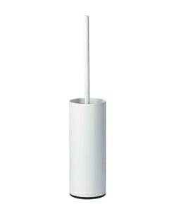 Toilet brush set with white coating