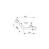 Angled handle 135° stainless steel satin finish, 220 x 220 mm, 2 fixing points, ADL-5083S