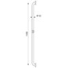 Barre de douche avec curseur, acier inoxydable satiné, ADL-5460S
