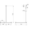 2-wall shower handrail with vertical bar, satin stainless steel, right version, ADL-5481DS